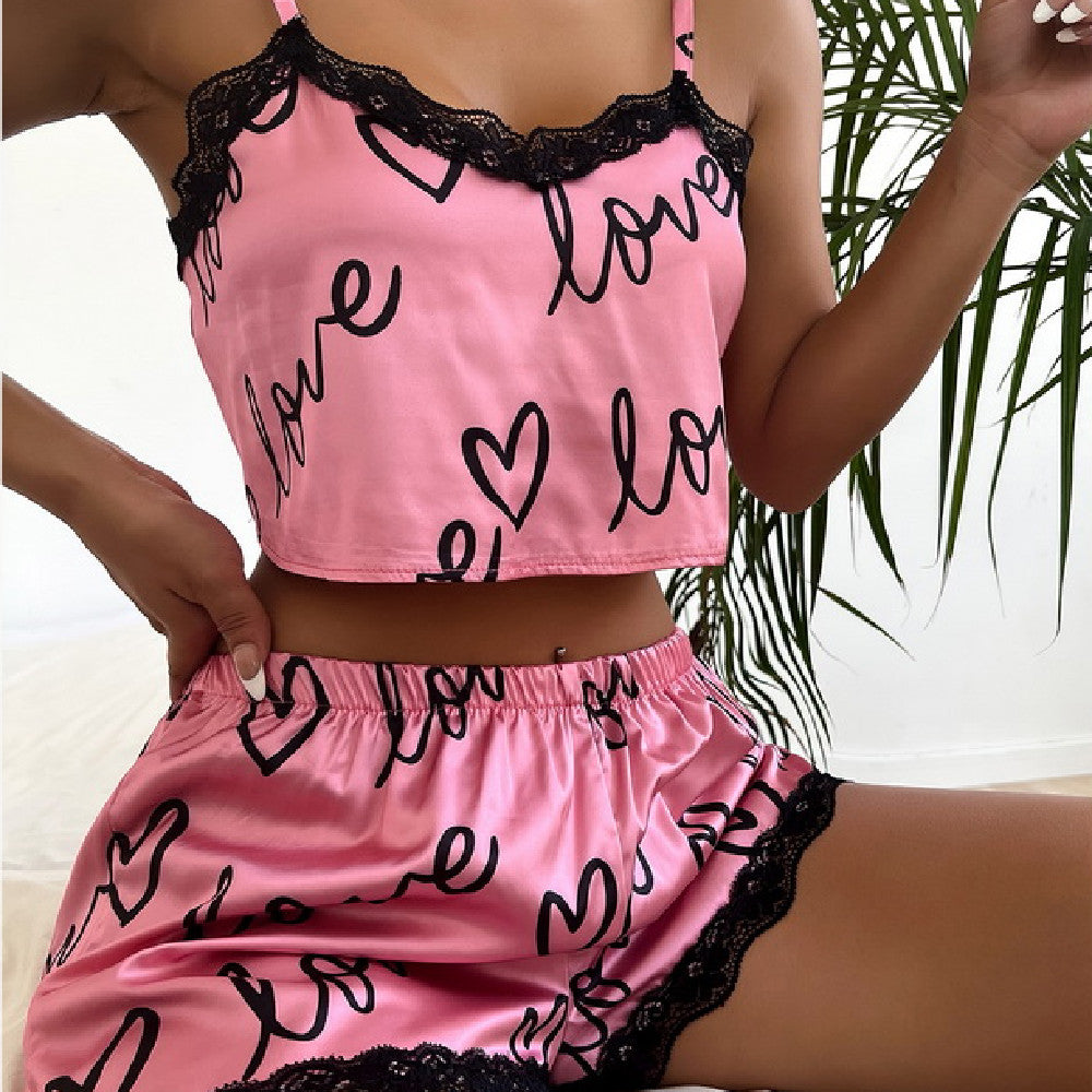 Pyjama pour femme dentelle short et top
